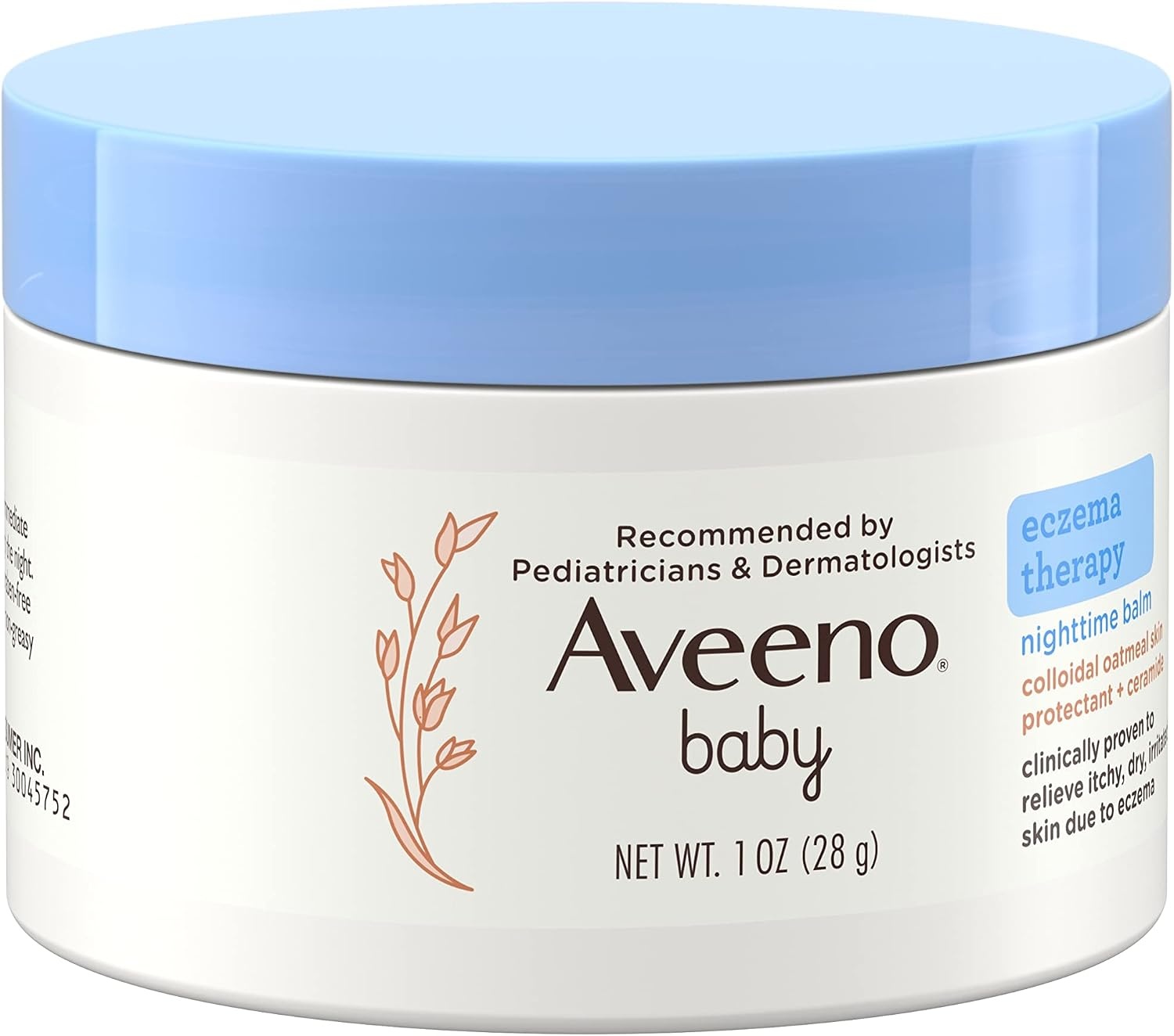 Aveeno Baby Eczema Therapy Nighttime Body Balm, Moisturizing Eczema Balm for Babies with Colloidal Oat & Ceramide, Soothes Dry, Itchy Skin, Hypoallergenic, Fragrance & Steroid Free, 11 oz(1 Ounce (Pack of 2))