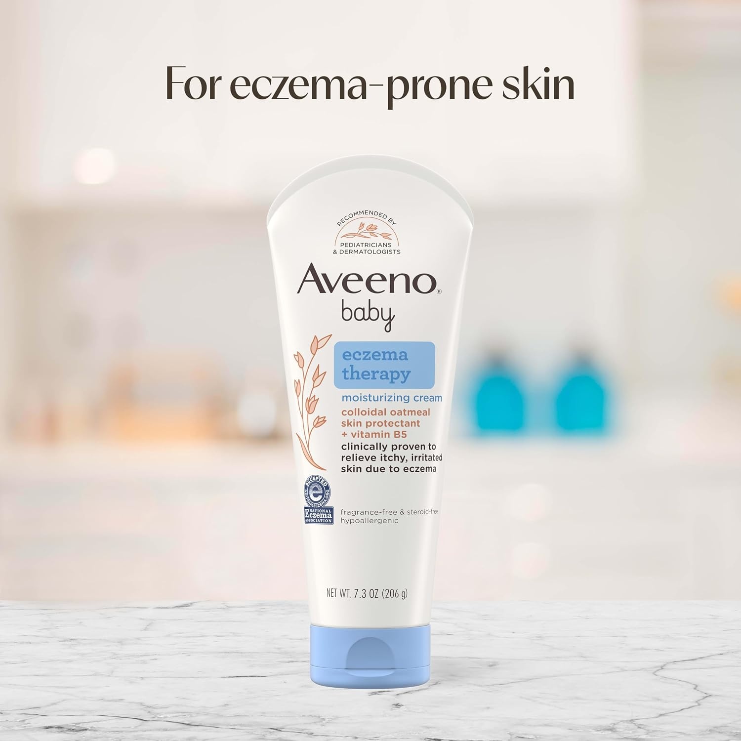 Aveeno Baby Eczema Therapy Moisturizing Cream, Natural Colloidal Oatmeal & Vitamin B5, Baby Cream for Dry, Itchy, Irritated Skin Due to Eczema, Paraben- & Steroid-Free, 12 fl. oz(7.3 Ounce (Pack of 1))
