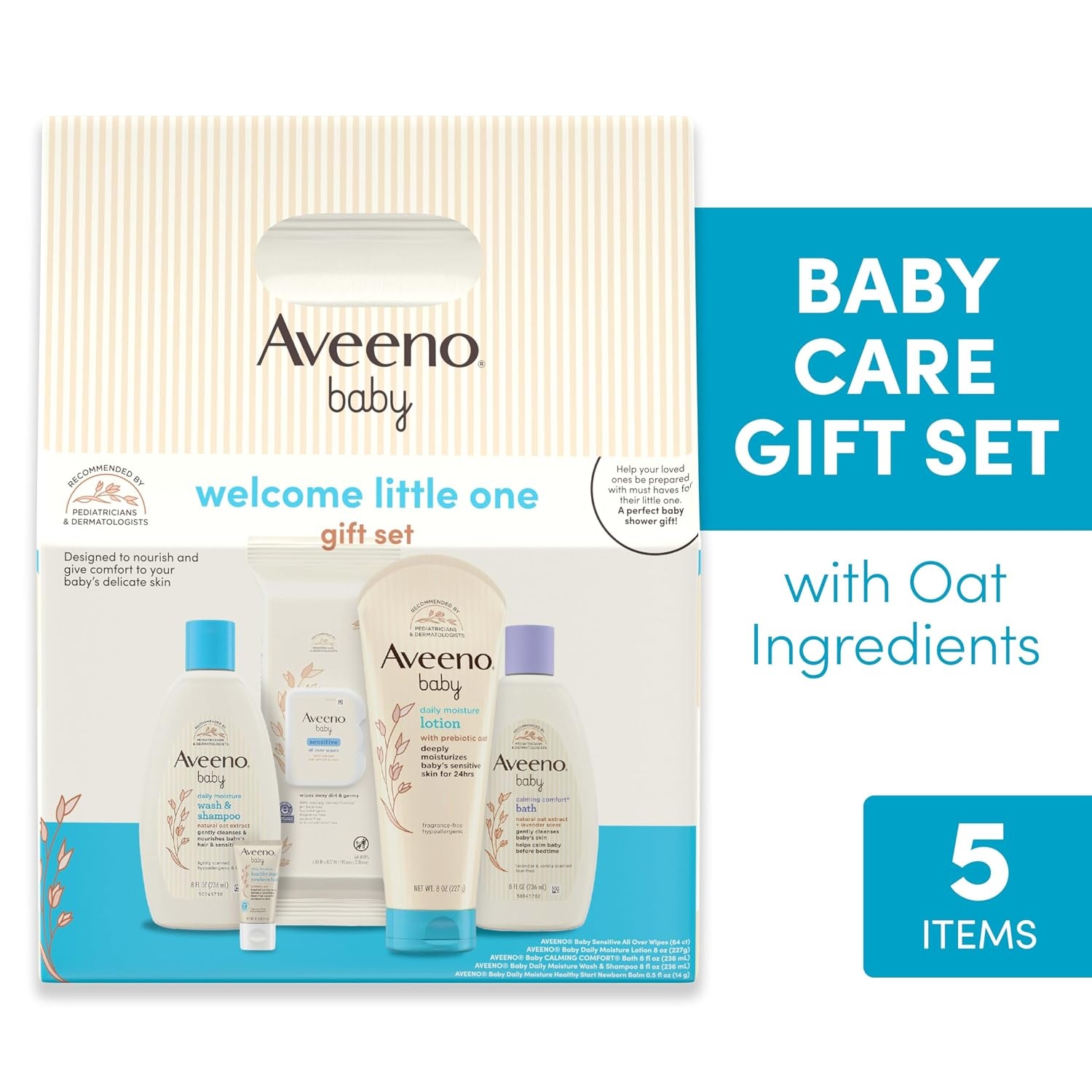 Aveeno Baby Bathtime Solutions Mommy & Me Gift Set, Baby Wash & Shampoo, Calming Bath, Daily Moisturizing Lotion and Stress Relief Body Wash for Mom, Colloidal Oat, Baby Bath Essentials, 4 items(Baby (Pack of 2))