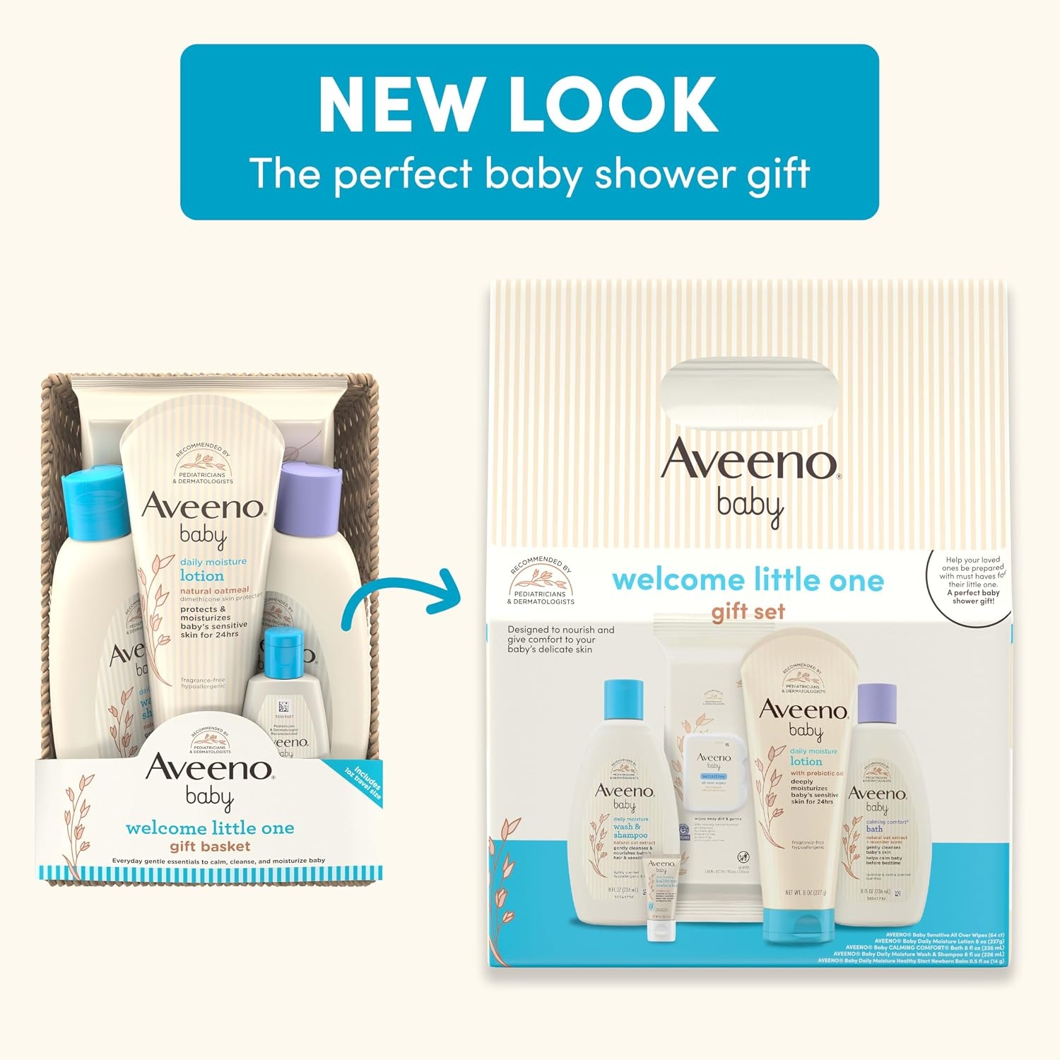 Aveeno Baby Bathtime Solutions Mommy & Me Gift Set, Baby Wash & Shampoo, Calming Bath, Daily Moisturizing Lotion and Stress Relief Body Wash for Mom, Colloidal Oat, Baby Bath Essentials, 4 items(Baby (Pack of 2))