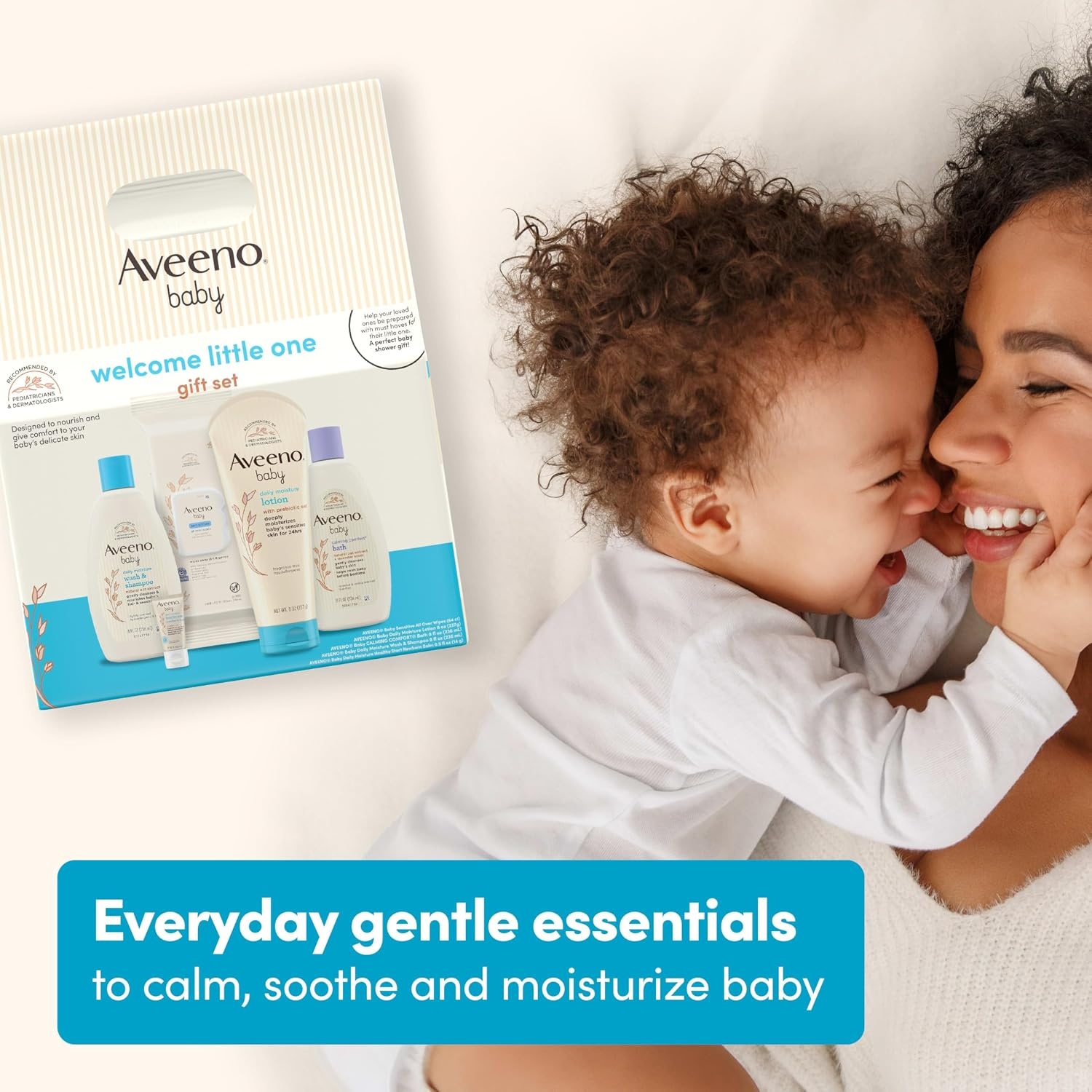 Aveeno Baby Bathtime Solutions Mommy & Me Gift Set, Baby Wash & Shampoo, Calming Bath, Daily Moisturizing Lotion and Stress Relief Body Wash for Mom, Colloidal Oat, Baby Bath Essentials, 4 items(Baby (Pack of 2))