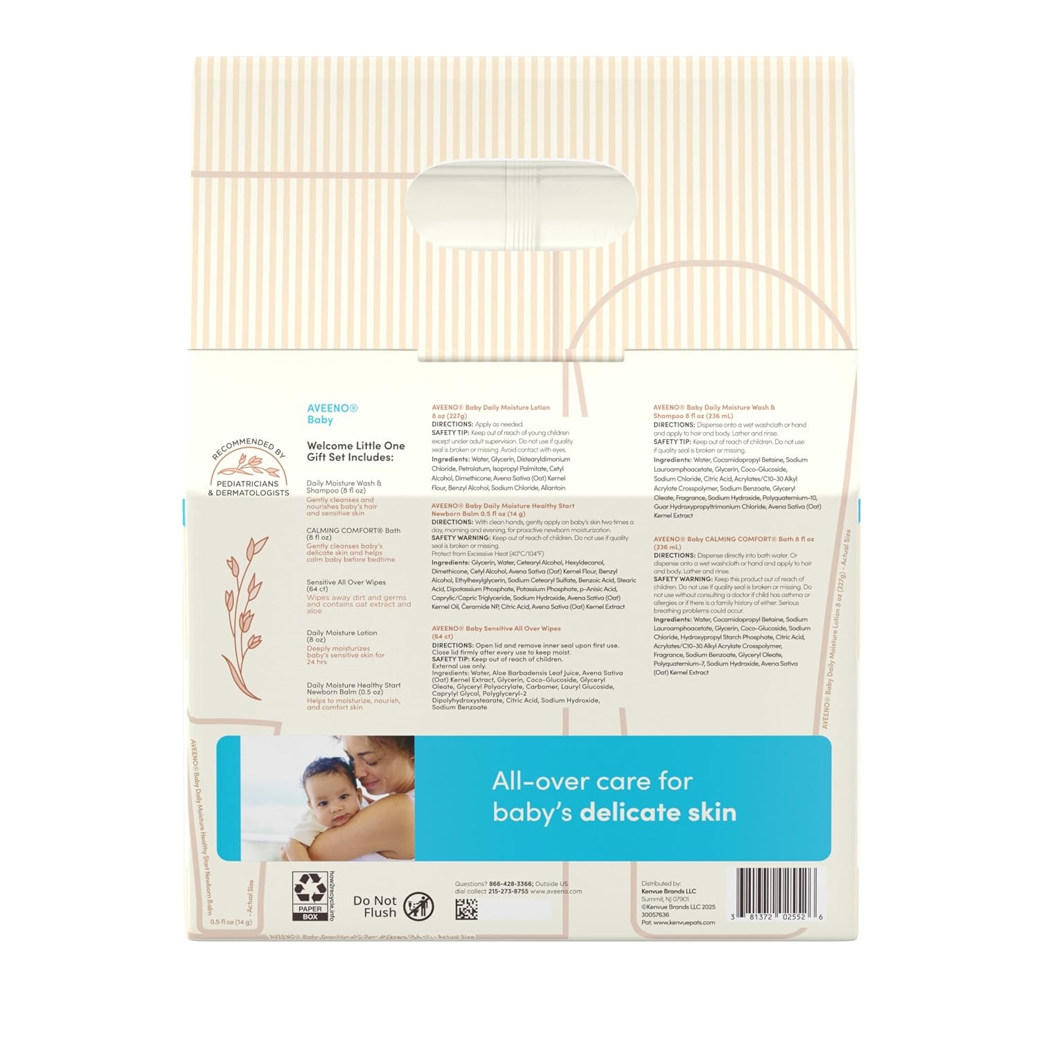 Aveeno Baby Bathtime Solutions Mommy & Me Gift Set, Baby Wash & Shampoo, Calming Bath, Daily Moisturizing Lotion and Stress Relief Body Wash for Mom, Colloidal Oat, Baby Bath Essentials, 4 items(Baby (Pack of 2))