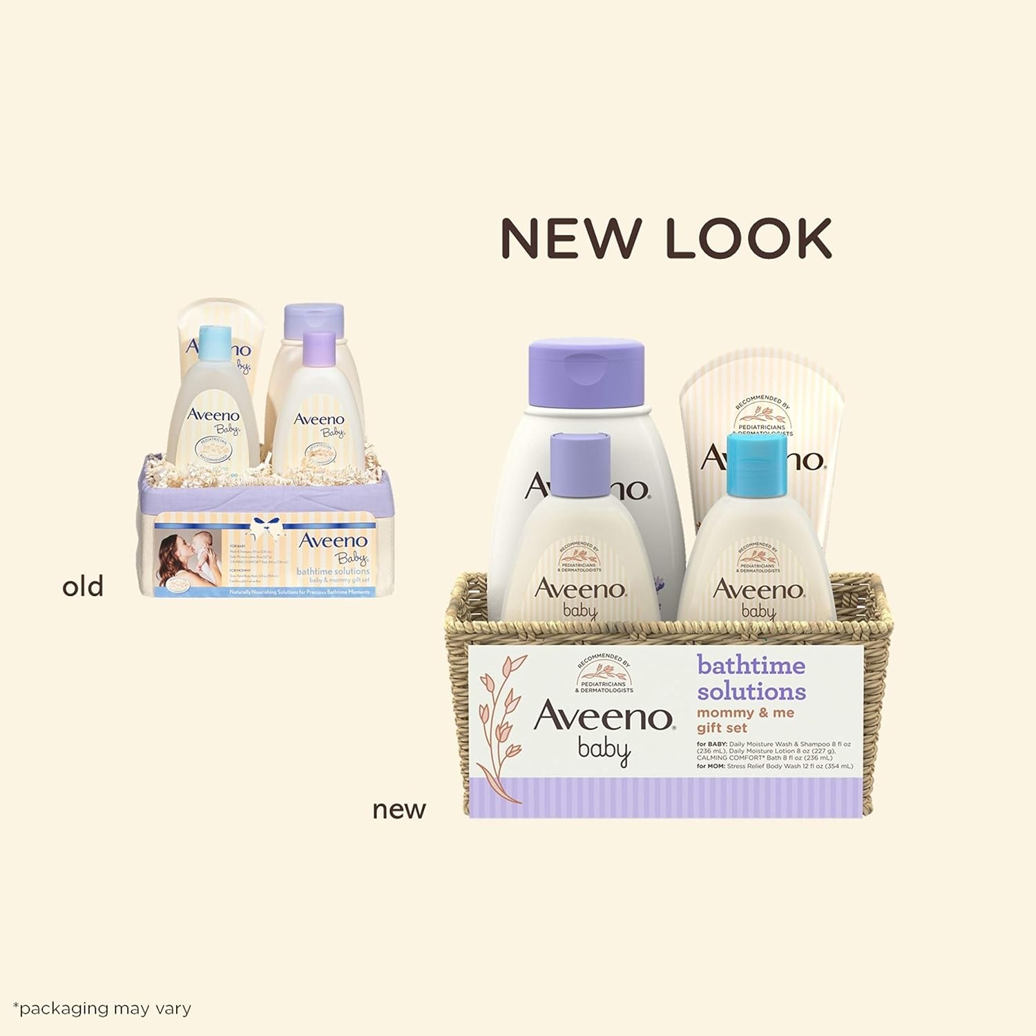 Aveeno Baby Bathtime Solutions Mommy & Me Gift Set, Baby Wash & Shampoo, Calming Bath, Daily Moisturizing Lotion and Stress Relief Body Wash for Mom, Colloidal Oat, Baby Bath Essentials, 4 items(Mom & Baby (Pack of 4))
