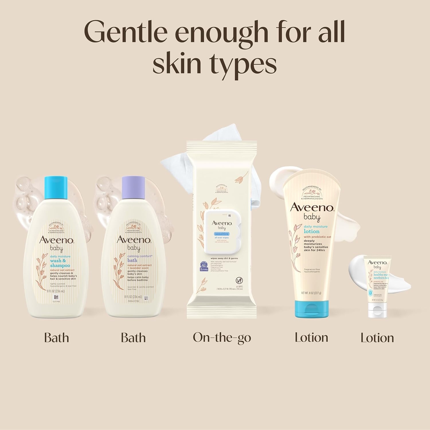 Aveeno Baby Bathtime Solutions Mommy & Me Gift Set, Baby Wash & Shampoo, Calming Bath, Daily Moisturizing Lotion and Stress Relief Body Wash for Mom, Colloidal Oat, Baby Bath Essentials, 4 items(Baby)