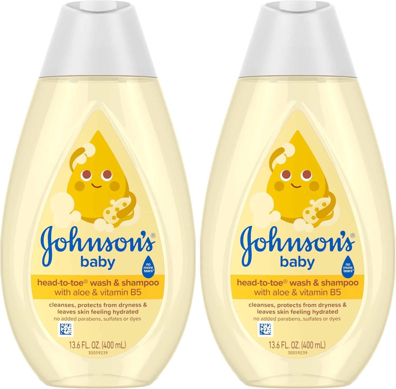 Johnson’s Baby Head-To-Toe 2 in 1 Tear Free Wash & Shampoo with Aloe Vera and Vitamin B5, Safe and Gentle for Newborns and Delicate Skin, Hypoallergenic and pH Balanced, 27.1 Fl Oz(Gentle scent)
