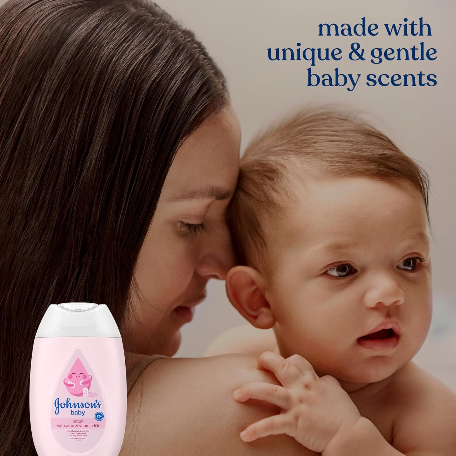 Johnson’s Baby lotion with coconut oil, aloe vera & vitamin b5, 72 hour hydration, gentle baby moisturizer, hypoallergenic, safe for newborns, helps protect from dryness, 27.1 fl oz(Coconut)