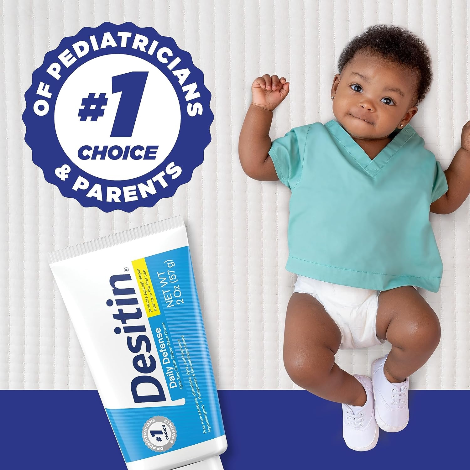 Desitin Daily Defense Baby Diaper Rash Cream with 13% Zinc Oxide, Barrier Cream to Treat, Relieve & Prevent Diaper Rash, Hypoallergenic, Dye-, Phthalate- & Paraben-Free, 16 oz(4.8 Ounce (Pack of 1))