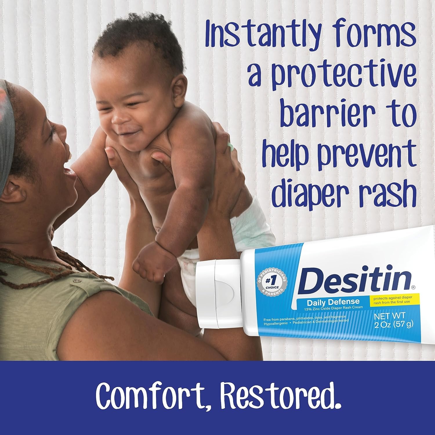 Desitin Daily Defense Baby Diaper Rash Cream with 13% Zinc Oxide, Barrier Cream to Treat, Relieve & Prevent Diaper Rash, Hypoallergenic, Dye-, Phthalate- & Paraben-Free, 16 oz(4.8 Ounce (Pack of 1))
