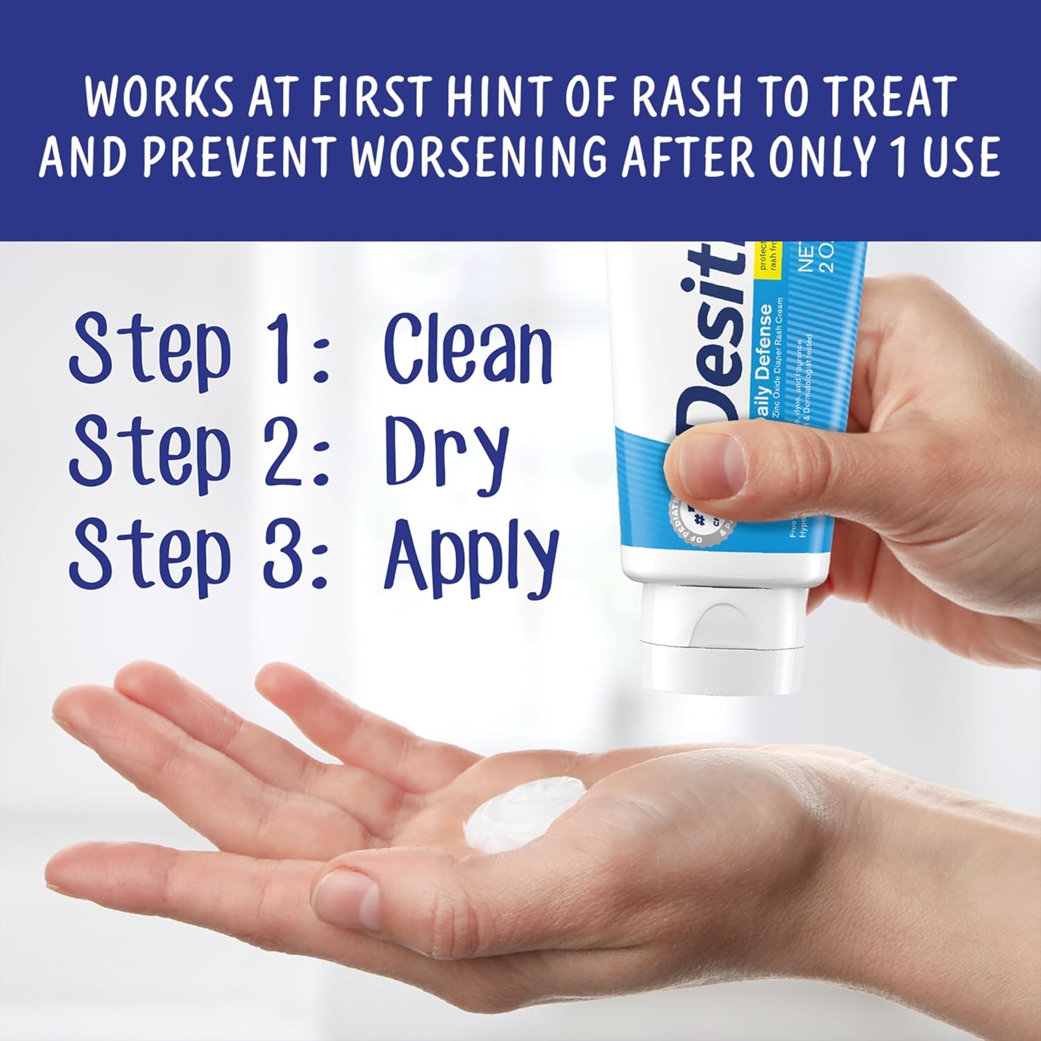 Desitin Daily Defense Baby Diaper Rash Cream with 13% Zinc Oxide, Barrier Cream to Treat, Relieve & Prevent Diaper Rash, Hypoallergenic, Dye-, Phthalate- & Paraben-Free, 16 oz(4.8 Ounce (Pack of 1))