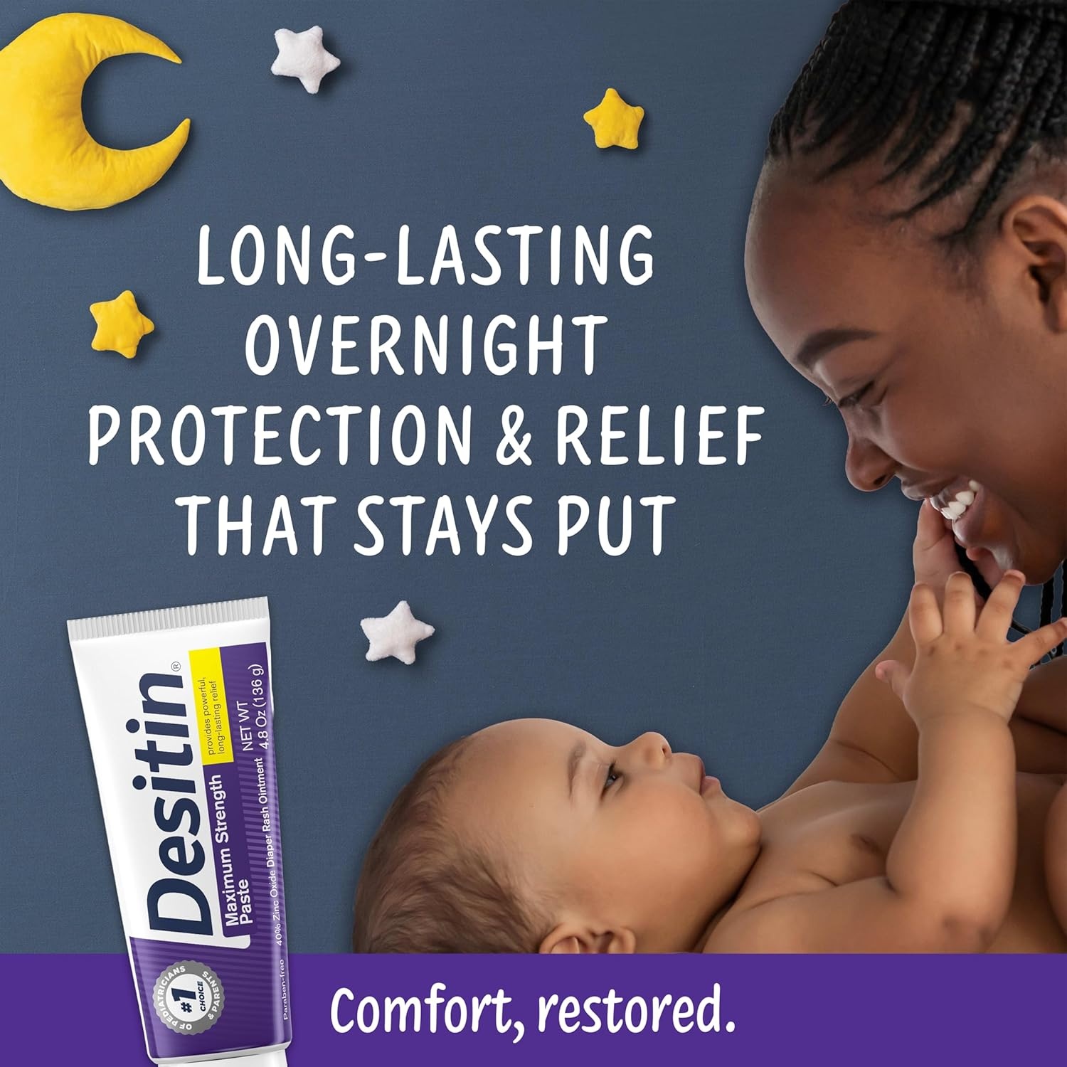 Desitin Maximum Strength Baby Diaper Rash Cream, 40% Zinc Oxide for Treatment, Relief & Prevention, Hypoallergenic, Phthalate- & Paraben-Free Paste, Protects Skin For Up To 12 Hours, 16 oz(4.8 Ounce (Pack of 1))