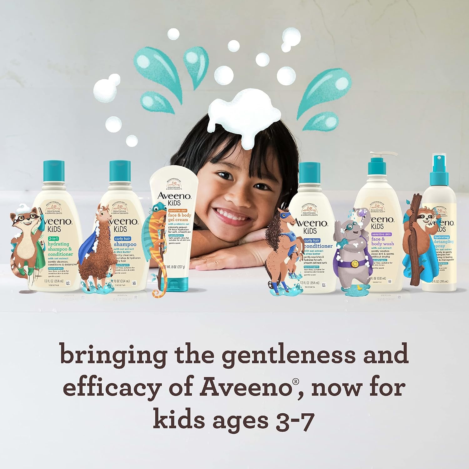 Aveeno Sensitive Skin Face & Body Gel Cream for Kids with Prebiotic Oat, Clinically Proven 24 Hour Hydration for Soft Skin, Quick Drying and Lightweight, Hypoallergenic, 8 oz(8 Ounce (Pack of 1))