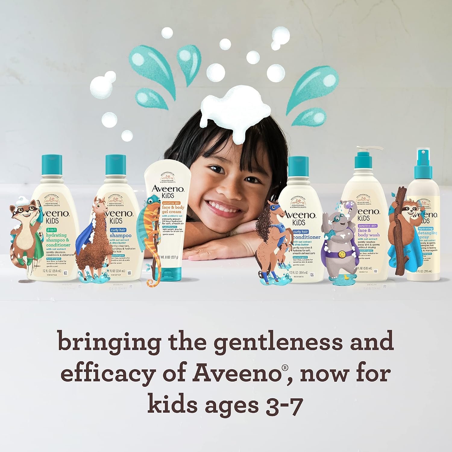 Aveeno Kids Sensitive Skin Face & Body Wash With Oat Extract, 18 fl. Oz with Aveeno Sensitive Skin Face & Body Gel Cream for Kids with Prebiotic Oat, 8 oz