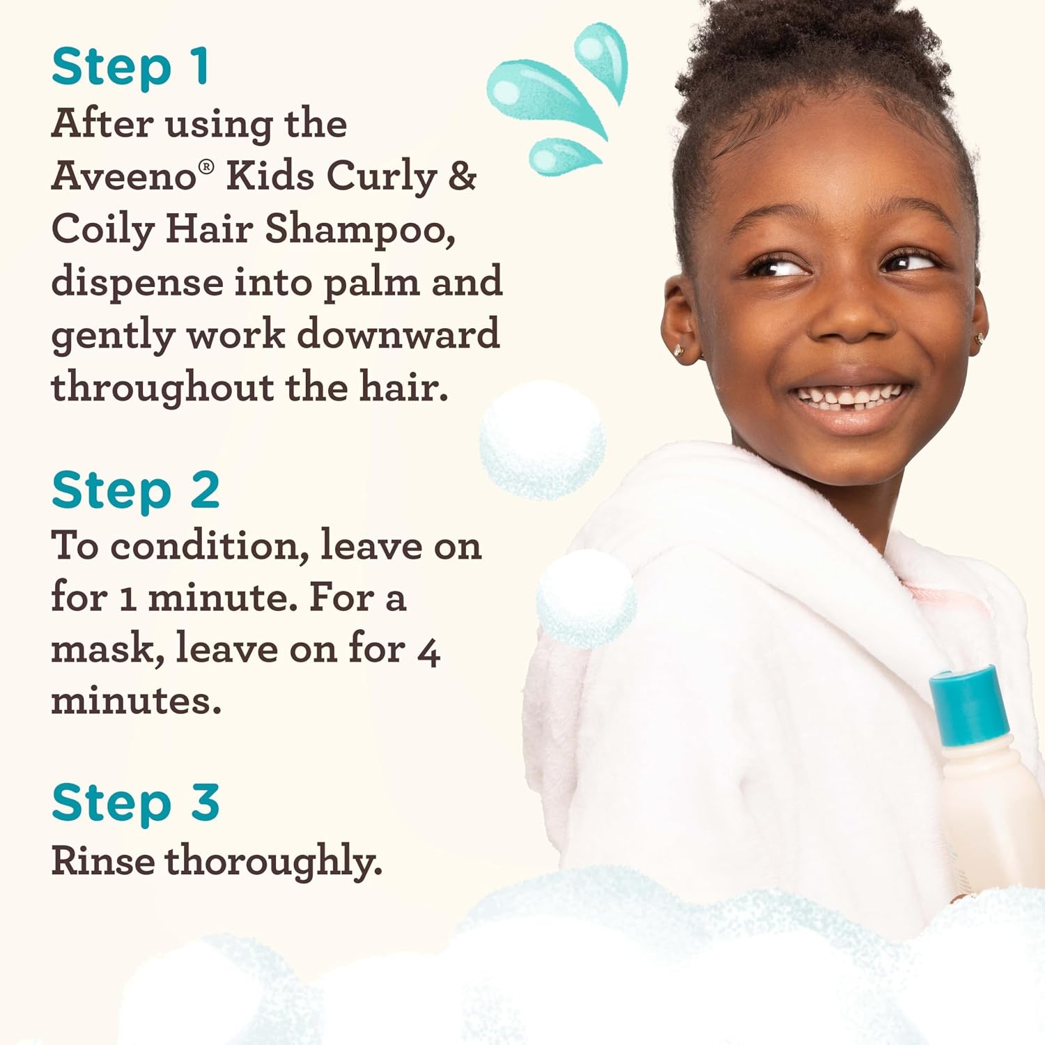 Aveeno Kids Curly Hair Conditioner, Hydrating Conditioner, Kids Curly Hair Products, Oat Extract & Shea Butter, Gentle Scent, 12 fl. oz (Pack of 1)(Conditioner)
