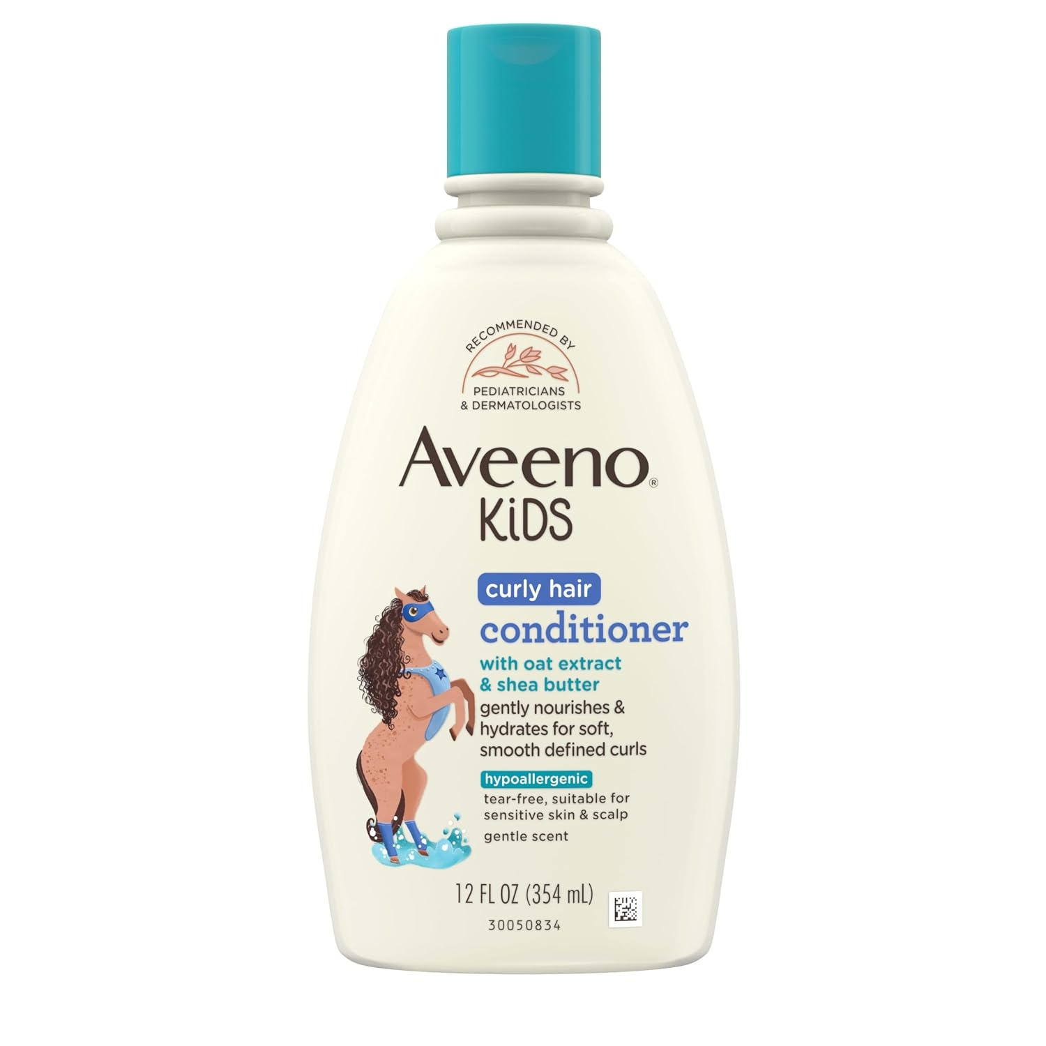 Aveeno Kids Curly Hair Conditioner, Hydrating Conditioner, Kids Curly Hair Products, Oat Extract & Shea Butter, Gentle Scent, 12 fl. oz (Pack of 1)(Conditioner)