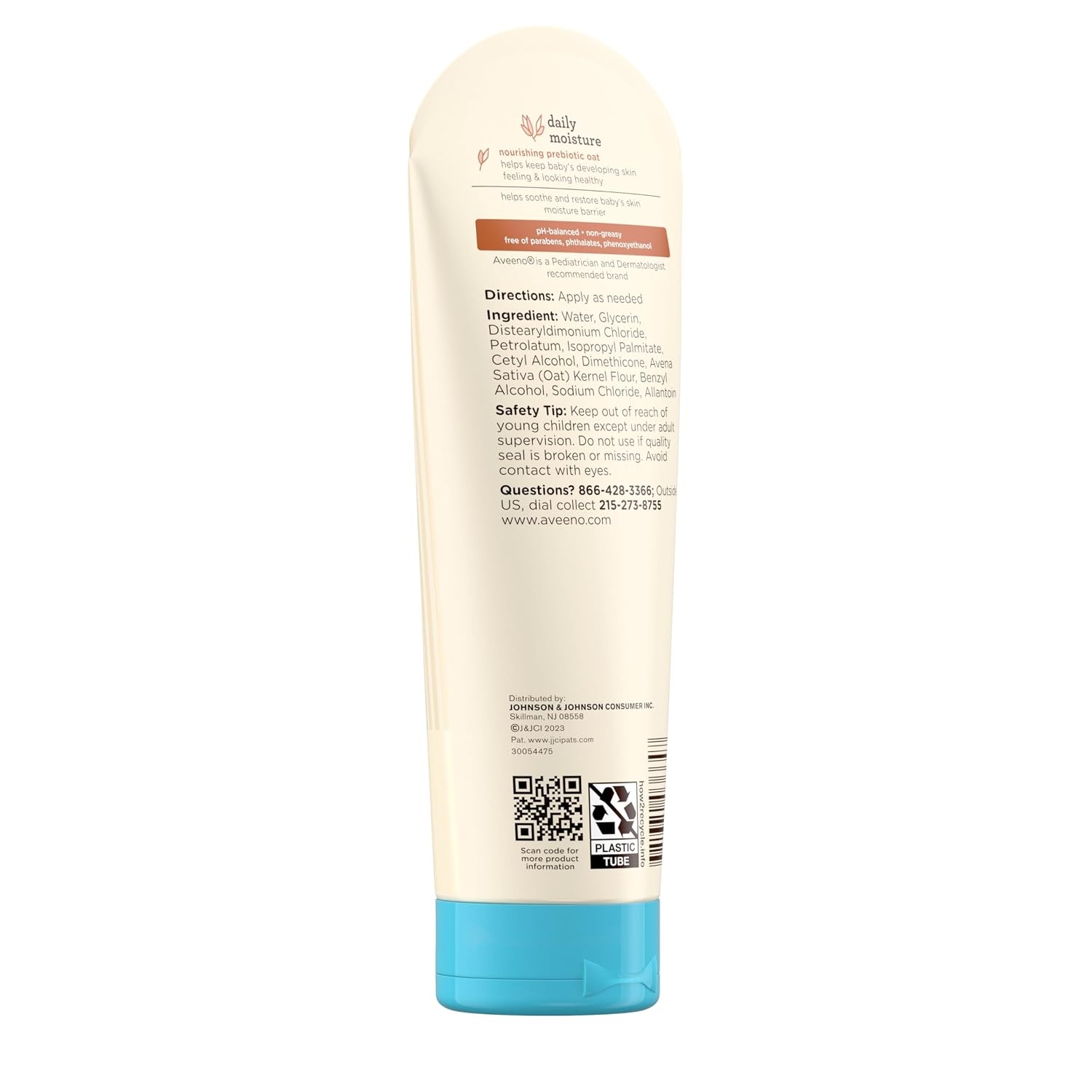 Aveeno Baby Daily Moisture Body Lotion for Sensitive Skin, Hypoallergenic Moisturizing Baby Lotion with Nourishing Oat to Deeply Moisturize Baby’s Skin, Fragrance-Free, 18 fl. oz, 2 Pack(8 Fl Oz (Pack of 1))