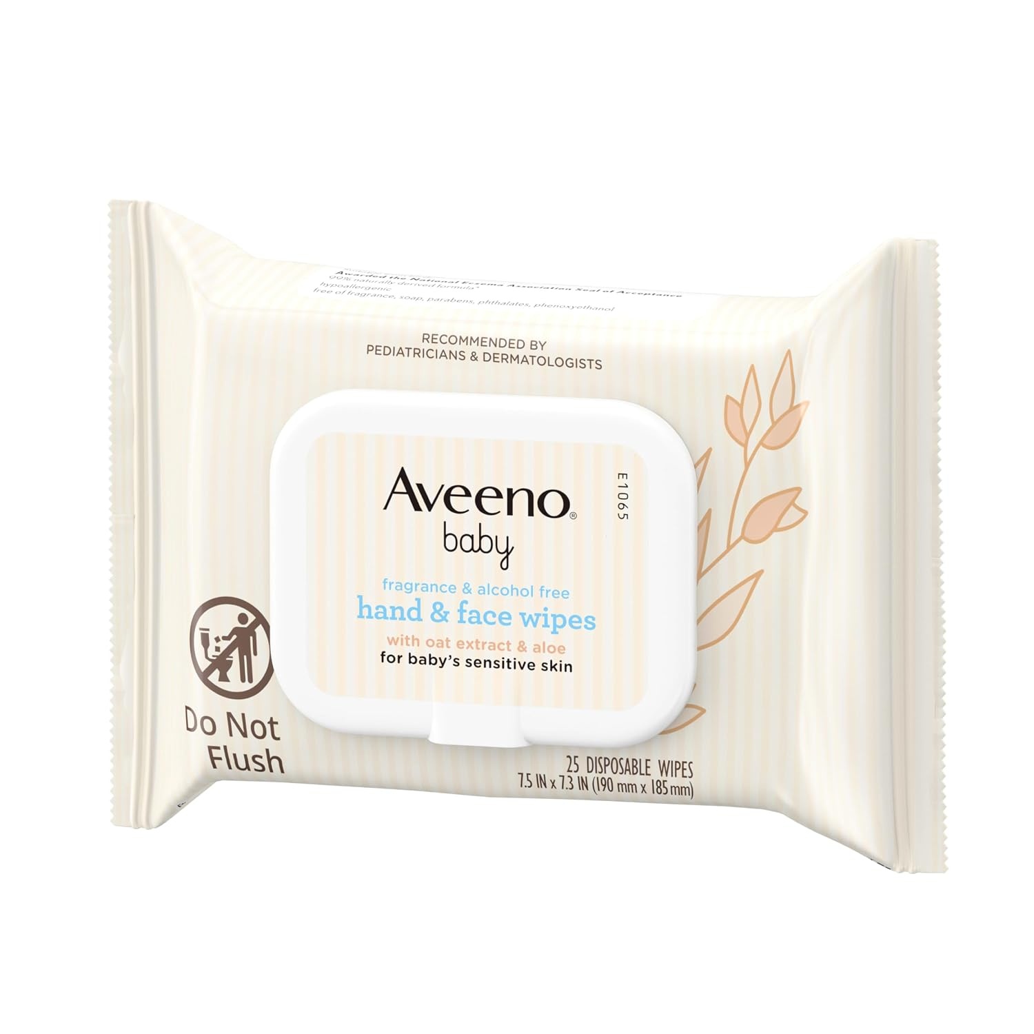 Aveeno Baby Fragrance-Free Hand & Face Wipes with Oat Extract & Aloe, Cleansing & Moisturizing Baby Wipes for Sensitive Skin, Sulfate-, Alcohol-, Paraben- & Dye-Free, Hypoallergenic, 25 ct (Pack of 4)(25 Count (Pack of 4))