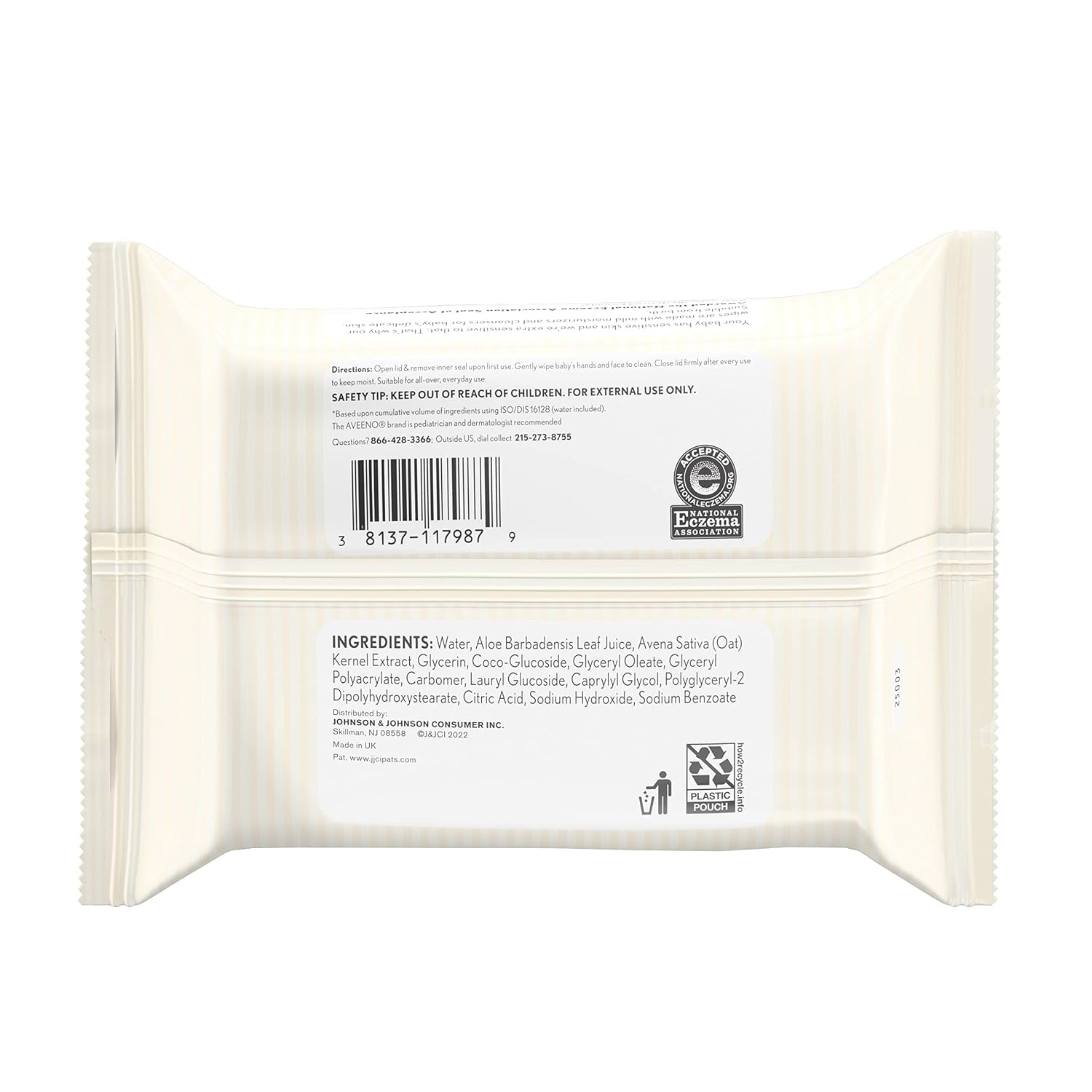 Aveeno Baby Fragrance-Free Hand & Face Wipes with Oat Extract & Aloe, Cleansing & Moisturizing Baby Wipes for Sensitive Skin, Sulfate-, Alcohol-, Paraben- & Dye-Free, Hypoallergenic, 25 ct (Pack of 4)(25 Count (Pack of 4))